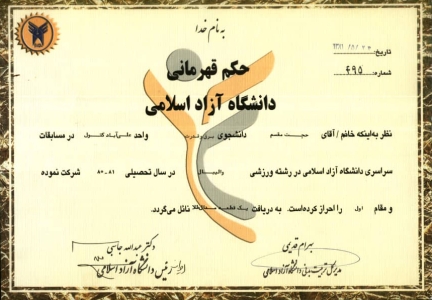 کسب مقام اول مسابقات سراسری دانشگاه آزاد اسلامی در رشته والیبال - 1381 کسب مقام اول مسابقات سراسری دانشگاه آزاد اسلامی در رشته والیبال - 1381